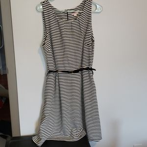 NWT Black and White Belted Dress